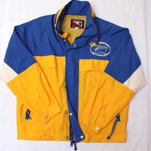 Canada Sportswear yellow and blue jacket w/ a hood